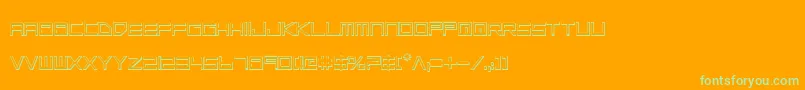 Czcionka LowGunScreenOutline – zielone czcionki na pomarańczowym tle
