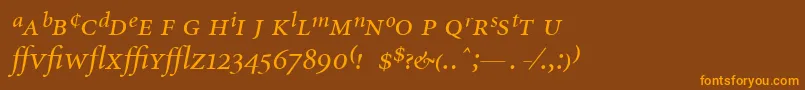 MinionExpertItalic Font – Orange Fonts on Brown Background