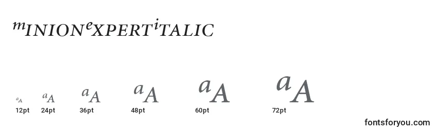 Размеры шрифта MinionExpertItalic