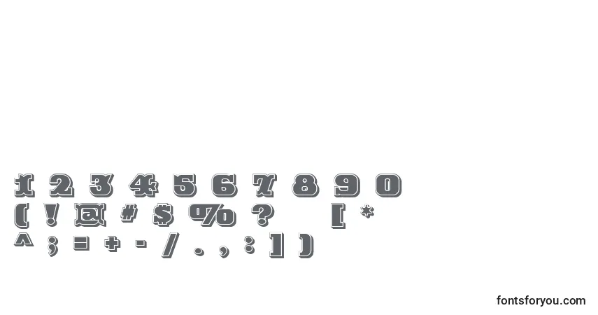 A fonte RutinDecorShaded – alfabeto, números, caracteres especiais