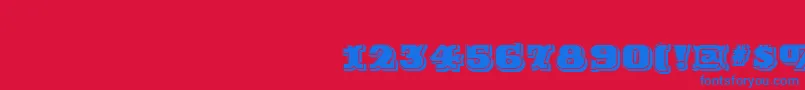 RutinDecorShaded Font – Blue Fonts on Red Background