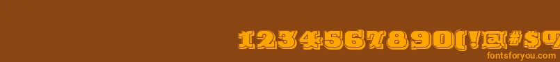 RutinDecorShaded Font – Orange Fonts on Brown Background