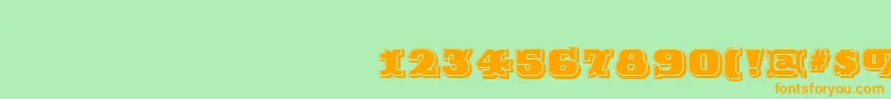 RutinDecorShaded Font – Orange Fonts on Green Background