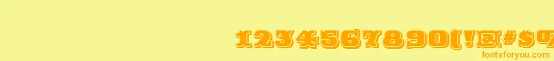 RutinDecorShaded Font – Orange Fonts on Yellow Background