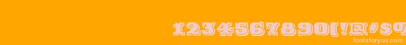RutinDecorShaded Font – Pink Fonts on Orange Background
