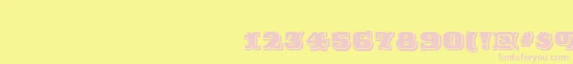 RutinDecorShaded Font – Pink Fonts on Yellow Background