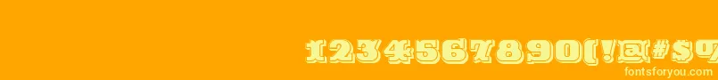 RutinDecorShaded Font – Yellow Fonts on Orange Background