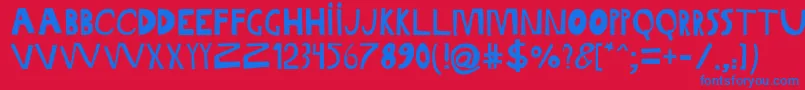 GabiSansIrregular Font – Blue Fonts on Red Background