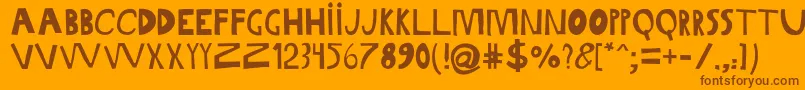 GabiSansIrregular-fontti – ruskeat fontit oranssilla taustalla