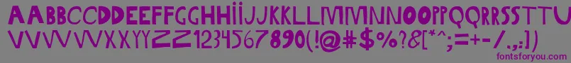 GabiSansIrregular-Schriftart – Violette Schriften auf grauem Hintergrund