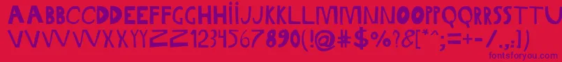 Fonte GabiSansIrregular – fontes roxas em um fundo vermelho
