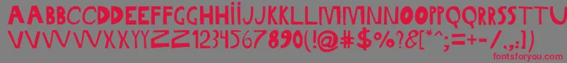 GabiSansIrregular Font – Red Fonts on Gray Background