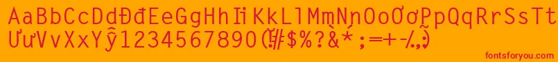 Vietnamese7timesssk Font – Red Fonts on Orange Background
