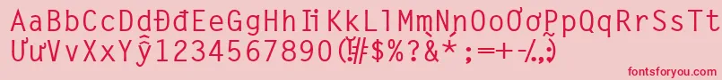 フォントVietnamese7timesssk – ピンクの背景に赤い文字