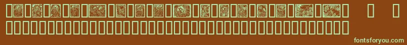 Angelsfairies-fontti – vihreät fontit ruskealla taustalla