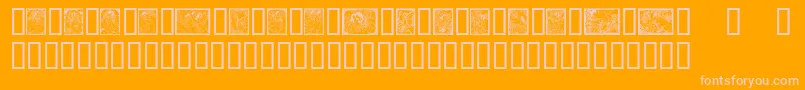 Angelsfairies-fontti – vaaleanpunaiset fontit oranssilla taustalla