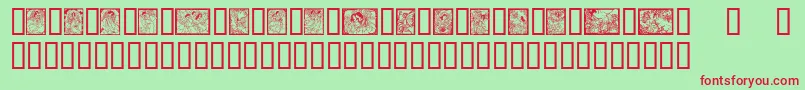 フォントAngelsfairies – 赤い文字の緑の背景