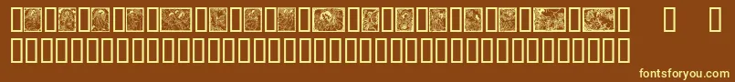 Angelsfairies-fontti – keltaiset fontit ruskealla taustalla