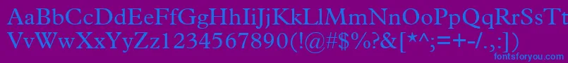 Plantin Font – Blue Fonts on Purple Background