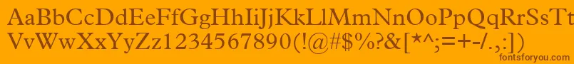 Plantin Font – Brown Fonts on Orange Background