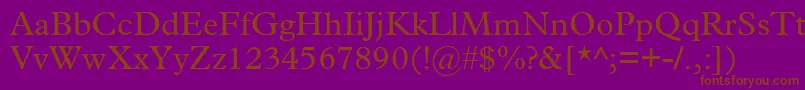 Plantin Font – Brown Fonts on Purple Background