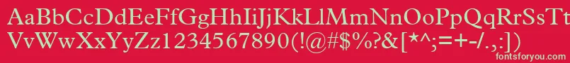 フォントPlantin – 赤い背景に緑の文字