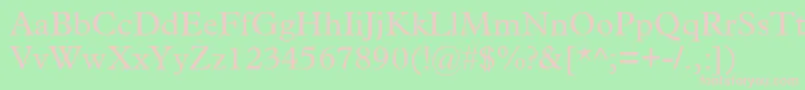 Plantin Font – Pink Fonts on Green Background