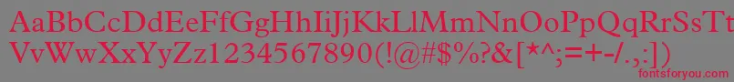Plantin Font – Red Fonts on Gray Background