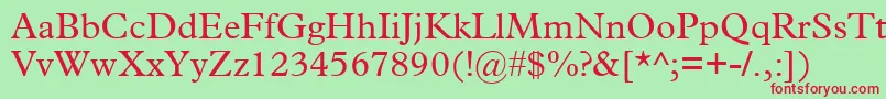 Plantin Font – Red Fonts on Green Background