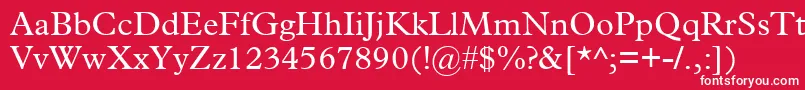 Plantin Font – White Fonts on Red Background