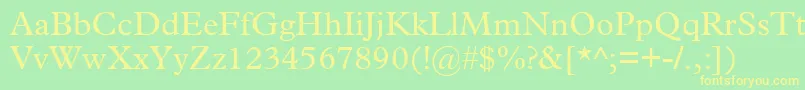 Plantin Font – Yellow Fonts on Green Background
