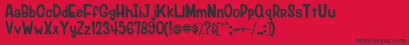 フォントLumberjackRegular – 赤い背景に黒い文字