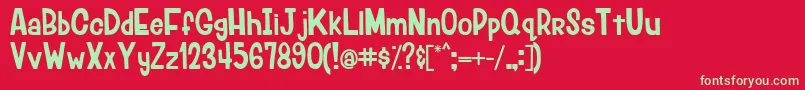 LumberjackRegular Font – Green Fonts on Red Background