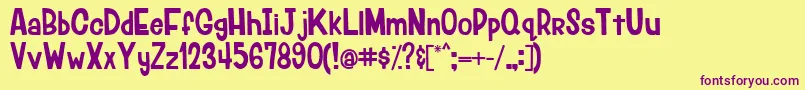 LumberjackRegular Font – Purple Fonts on Yellow Background