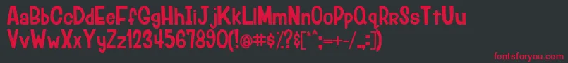 フォントLumberjackRegular – 黒い背景に赤い文字