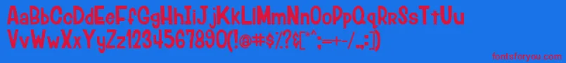 LumberjackRegular Font – Red Fonts on Blue Background