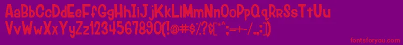 LumberjackRegular Font – Red Fonts on Purple Background