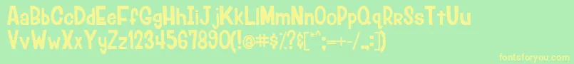 LumberjackRegular Font – Yellow Fonts on Green Background