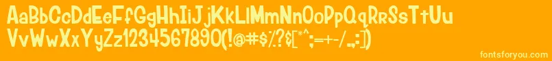 LumberjackRegular Font – Yellow Fonts on Orange Background