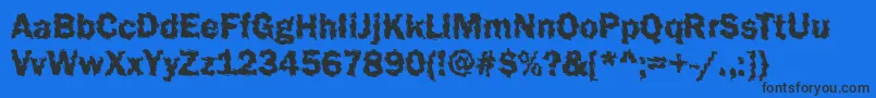 フォントFunky44Bold – 黒い文字の青い背景