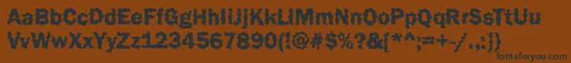 フォントFunky44Bold – 黒い文字が茶色の背景にあります