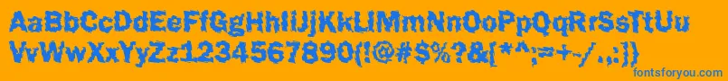 Funky44Bold Font – Blue Fonts on Orange Background