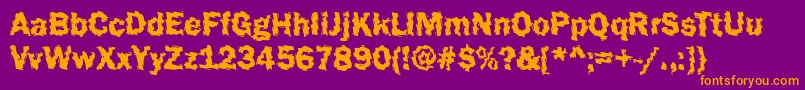 Funky44Bold Font – Orange Fonts on Purple Background