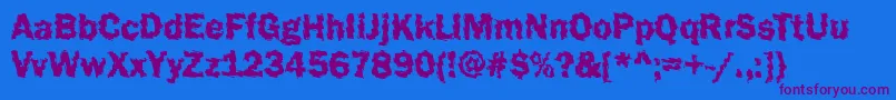 Funky44Bold-Schriftart – Violette Schriften auf blauem Hintergrund