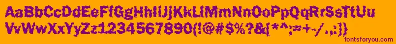 Funky44Bold Font – Purple Fonts on Orange Background