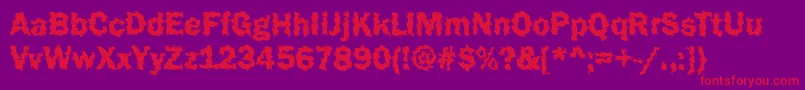 Funky44Bold Font – Red Fonts on Purple Background