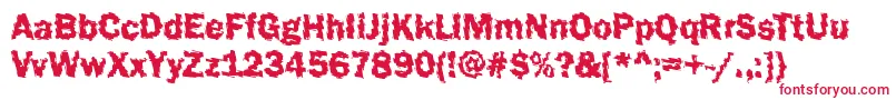 フォントFunky44Bold – 赤い文字