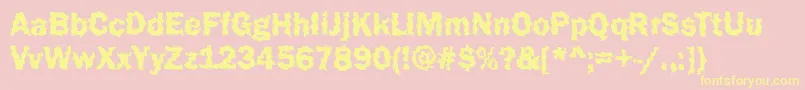 Funky44Bold Font – Yellow Fonts on Pink Background