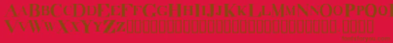 Dindrkco-fontti – ruskeat fontit punaisella taustalla