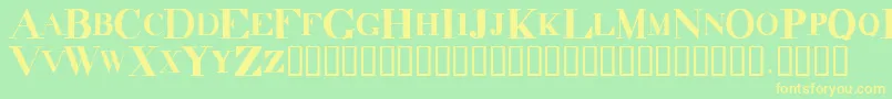 Dindrkco Font – Yellow Fonts on Green Background